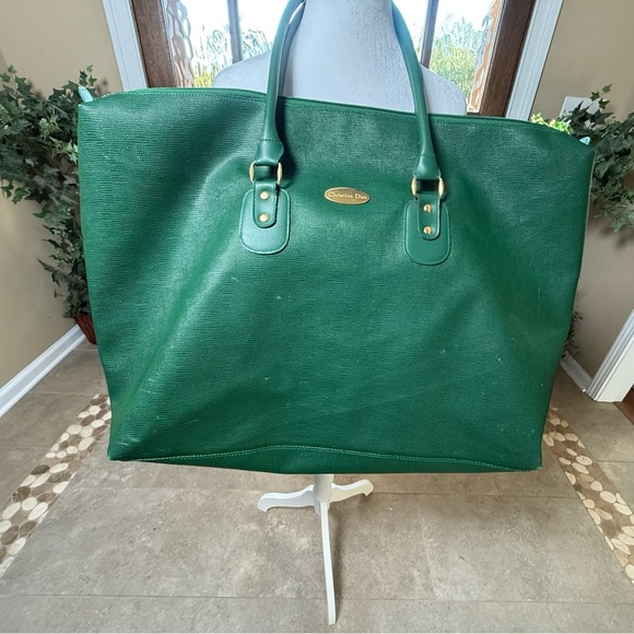 Christian Dior Large Great Weekender Canvas Luxury Duffle Bag Green. Unisex Bag - Picture 2 of 10